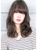 『 グレージュ 』×『 クセ毛風 』☆ 小顔ワンカールセミロング