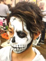 ヘアセットアップス(UP's)&nbsp;☆ハロウィンメイク♪『ガイコツ半顔メイク＋ヘアセット☆』