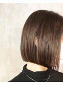 ぱっつんボブ×ミルクティーブラウン《表参道/外苑前》