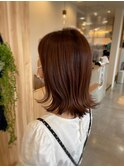ヘルシーオレンジカラー☆切りっぱなしボブ♪10代20代30代