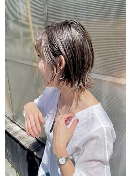 グロウミドル(GROW middle) 大人可愛い☆ナチュラルハイライトグレージュボブ