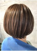 スッキリショートボブ+ハイライト♪