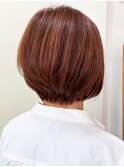 20代30代40代大人可愛い小顔ボブ前下がりショートハイライト