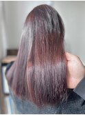 透明感　ブリーチなしダブルカラー　チェリーブラウン