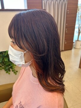 ヘアー ラヴワン 大間々(hair love One) インナーカラーオレンジ