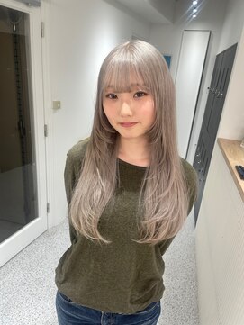 ペレ 渋谷(PELE) h_ デザインカラー/レイヤーカット/ウェットヘア/オリーブベージ