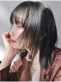 ボブウルフヘアぱっつん前髪/ブルーブラック【自由が丘】