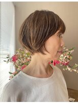 ユウヘアー 本山店(U Hair) 【UHair】白髪ぼかしナチュラルハイライト×大人可愛いショート