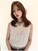 グレーベージュレイヤーロングニュアンスカラー
