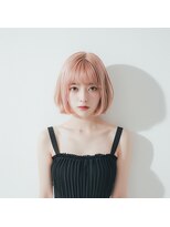 アンフィシュピトロワ(AnFye spi tlow) ピンクベージュボブ×韓国風カットで大人可愛く♪