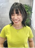 オリーブグレージュオリーブカラーウルフレイヤーレイヤーカット