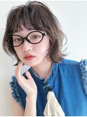 オリーブベージュショートミニボブグレージュブリーチレイヤー