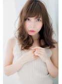 *LOREN*大人かわいい艶ブラウン×シフォンカールセミディ