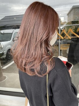 ナンバー(number+) 20代30代40代ベージュ暖色系カラーセミロング透明感小顔