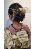 振袖 華やか 大きな 可愛い 編み込み シニヨン ヘアアレンジ