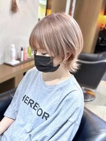 ディア(.eer)&nbsp;ミルクティーベージュ＆ウルフボブ♪春夏ハイトーンカラー心斎橋