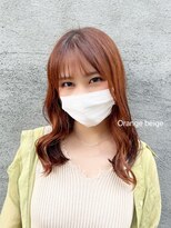 スイート ヘアデザイン(Suite HAIR DESIGN)&nbsp;オレンジベージュ ハイライト セミロング