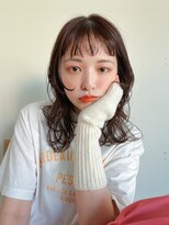 エニ 自由が丘(ENi) 黒髪/グレーベージュ/レイヤーロング/前髪パーマ[自由が丘駅]