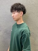 フェードカット×ツイストスパイラルパーマ