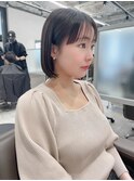 切りっぱなしボブ丸みボブ