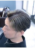 白髪ぼかしハイライトメンズバレイヤージュスタイル