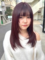 シーン(seen)&nbsp;★くびレイヤーピンクブラウンブリーチなしレイヤーカット★