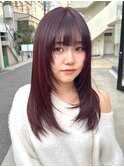 ★くびレイヤーピンクブラウンブリーチなしレイヤーカット★