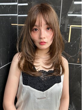 サイン 表参道(SIGN) 韓国ヘアグレージュカラーブリーチ無し髪質改善イヤリングカラー