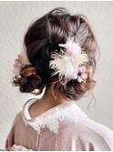 着物　ヘアセット　ツイン　ゆるふわ　推し活　大阪　梅田