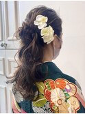 袴セット/ふんわりハーフポニー　ヘアセット