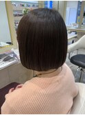 30代40代50代ふんわり前髪ありボブ黒髪ボブ小顔ワンレンボブ