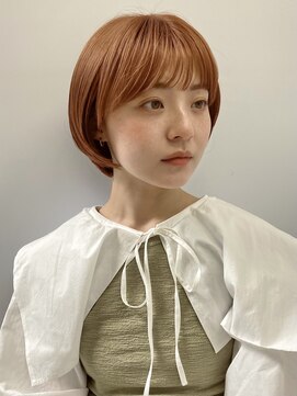 ミィ 浦和(mee) 透明感カラー ボブ 前髪 ショート カラー ブリーチ&ダブルカラー