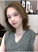 前髪なし顔まわりレイヤー外ハネボブ
