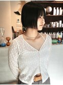 『ミニボブ』切りっぱなしボブ/丸くならないボブ