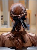 タイト編み下ろし　～結婚式お呼ばれヘアアレンジ～