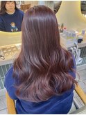 冬カラー暖色系カラーピンクブラウンコテ巻き横浜N