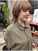 大人マッシュレイヤー◎小顔ダブルカラー透明感ベージュ