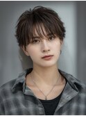 ワックスなしツーブロックメンズセンターパートニュアンスパーマ