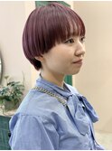 ◎マッシュショート/青みピンク