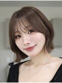 シースルーバング×くびれボブ