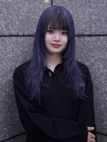 エクラ(ECLAT)&nbsp;ハッシュカット×ハイトーンカラーブルーカラー