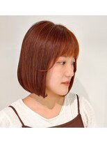 ユニークバイケンジ 町田(unique KENJE) モテ可愛い前下がりボブ×オレンジカラー K6