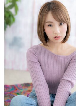ミック ヘアアンドメイク アップ 駒込店(miq Hair&Make up) サラツヤ好感度◎前下がり小顔ナチュラルボブ