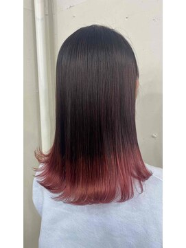 アジールヘア 北千住駅西口店(agir hair) 10代20代30代チェリーピンクグラデーションカラーショコラピンク