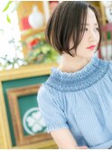 ★ラインカラーひし形シルエット小顔ミニボブ20代30代40代★7