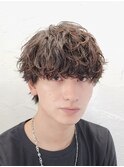 波巻きパーマツーブロックマッシュツイストスパイラルパーマ