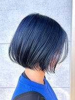 グラム 岡崎南店(gram)&nbsp;切りっぱなしボブ＿ぶるー＿透明感のある暗髪＿髪質改善_14