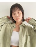 インナーカラー イヤリングカラー くびれボブ