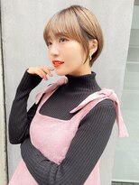 シー バイ ロンド 新宿(Sea by Lond)&nbsp;ミルクティーブラウン小顔コンパクトショートボブ