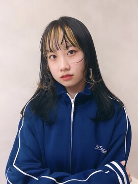 オンドバイサク(ondo by Saku) バングインナーカラー/顔まわりカット/インナーカラー/20代